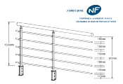 ÉCO ROUND LINE - Garde corps 5 tubes horizontaux fixation latérale - KIT COMPLET - 2 MÈTRES